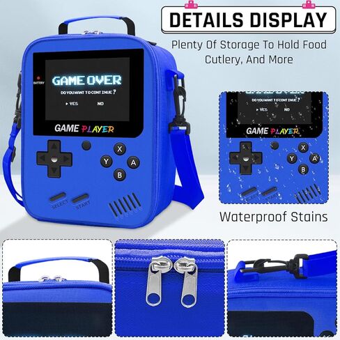 حقيبة الظهر المتداول للأطفال - 3pcs Gamer Boys Rolling Backpack مع مجموعة حقيبة الغداء ، وحرفية الكتب في المدارس المتوسطة الابتدائية مع مقبض قابل للتعديل للسفر والمدرسة in Kuwait