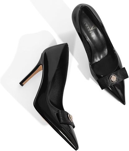 LOCERICH Women's High Heels Pumps Closed Toe Bow Heels Pointed Toe Stiletto Dress Shoes for Women Party Work Wedding Shoes for Bride in Kuwait