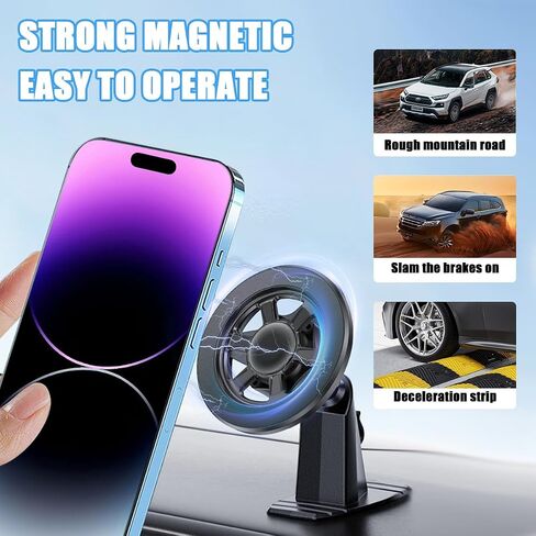 Mandark Car Magnetic Phone Holder, 360° Adjustable Dashboard Automotive Cellphone Mount with Magnet Head, Vehicle Smartphones Stand Accessories, Universal for SUV, Sedan, Truck (Black/Style B) in Saudi Arabia