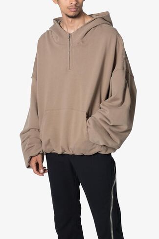 MNML الرجال المبطنون الفضفاضة 3/4 ZIP Hoodie in Saudi Arabia