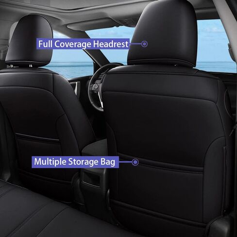 TTX Lighting Custom Custom Fit Gat Coverts toyota Sienna 2021-2025 Le and Xle 8-Partenger Leather Care Cover Cover Coverage Cover Cover Cover Full Spill & Stain Proof in Kuwait