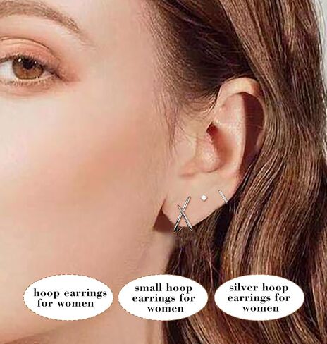 Gold Huggie Hoop Stud Earrings Set for Women Trendy, Dainty Small 14K Gold Earrings for Multiple Piercing, Hypoallergenic Simple Minimalist CZ Cartilage Earrings for Women Gifts 3Pairs in Saudi Arabia