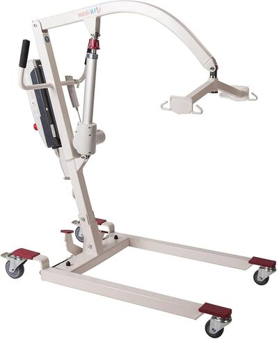جهاز رفع الجسم الهيدروليكي الكهربائي القابل للطي من هاي فورتشن للاستخدام المنزلي لكبار السن، تجميع مجاني للخدمة الشاقة، يعمل بالبطارية مع قاعدة منخفضة، سعة وزن 400 رطل مع حبال U متوسطة، أبيض in Kuwait