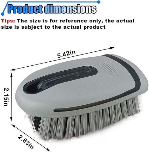 Carpet and Upholstery Cleaning Brush - Stiff Bristle Carpet Scrubber Car Cleaning Brush for Car Interior and Home - Leather Brush Auto Detailing Scrub Brushes for Couch, Floor Mats, Clothes (Grey) in Kuwait