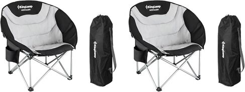 KingCamp Oversized Camping Chair for Adults 300LBS Capacity Camp Lawn Chair Folding Camp Chair with Cup Holder Storage Bag for Camp BBQ Outdoor Fishing 31 x 33 x 27 Inches Balck&Red Camping Chair in Saudi Arabia