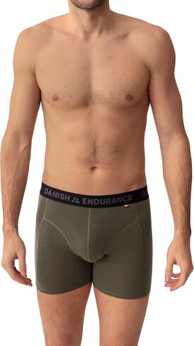 DANISH ENDURANCE Men's Merino Wool Boxer Briefs (1 or 2-Pack) – Odor-Resistant, Breathable & Sweat-Wicking, Optional Fly in Saudi Arabia