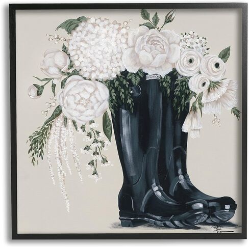 Stupell Industries White Flower Poots Boots Art in Saudi Arabia