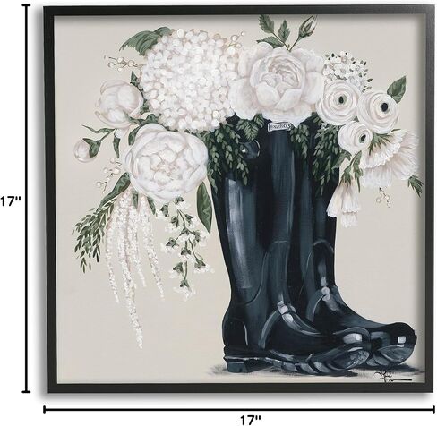 Stupell Industries White Flower Poots Boots Art in Saudi Arabia