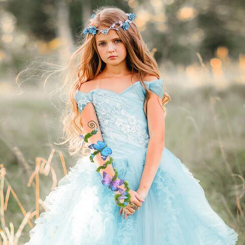 FRESHME Renaissance Fairy Butterfly Arm Wrap - 1 PC Pink Purple Butterfly Elf Bracelet with Wrap Ring Moss Arm Wrap Poison Ivy Costume Woodland Mother Nature Cosplay Renfaire Accessories for Women in Saudi Arabia