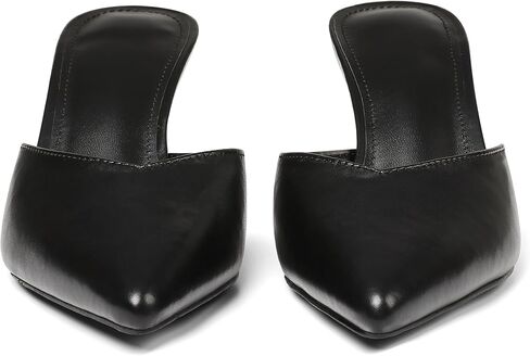 VOMIRA Black Kitten Heels for Women Closed Pointed Toe Stiletto Heels Black Mules for Women Slip On Slingback Heels Dress Party Wedding Heeled Sandals Women's Black Pumps Shoes in Kuwait