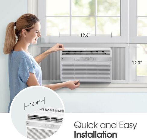 LG 12000 BTU Window Air Conditioners [2023 New] Remote Control WiFi App Ultra-Quite Washable Filter Cools 550Sq.Ft for Medium & Large Room AC Unit air conditioner Easy Install White LW1217ERSM1 in Saudi Arabia