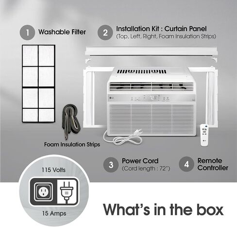 LG 12000 BTU Window Air Conditioners [2023 New] Remote Control WiFi App Ultra-Quite Washable Filter Cools 550Sq.Ft for Medium & Large Room AC Unit air conditioner Easy Install White LW1217ERSM1 in Saudi Arabia