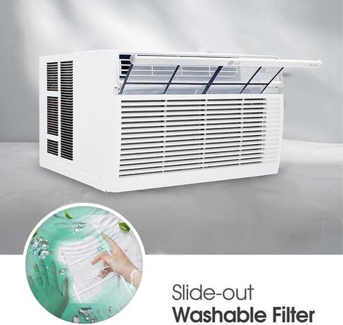 LG 12000 BTU Window Air Conditioners [2023 New] Remote Control WiFi App Ultra-Quite Washable Filter Cools 550Sq.Ft for Medium & Large Room AC Unit air conditioner Easy Install White LW1217ERSM1 in Kuwait