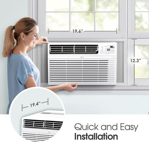 LG 12000 BTU Window Air Conditioners [2023 New] Remote Control WiFi App Ultra-Quite Washable Filter Cools 550Sq.Ft for Medium & Large Room AC Unit air conditioner Easy Install White LW1217ERSM1 in Kuwait