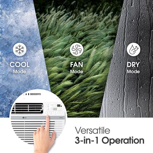 LG 12000 BTU Window Air Conditioners [2023 New] Remote Control WiFi App Ultra-Quite Washable Filter Cools 550Sq.Ft for Medium & Large Room AC Unit air conditioner Easy Install White LW1217ERSM1 in Kuwait