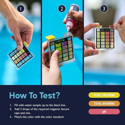 Lupo 3-in-1 Water Test Kit for Swimming Pools & Spas | Water Chemical Test Kit for pH, Total Chlorine and Total Bromine in Saudi Arabia