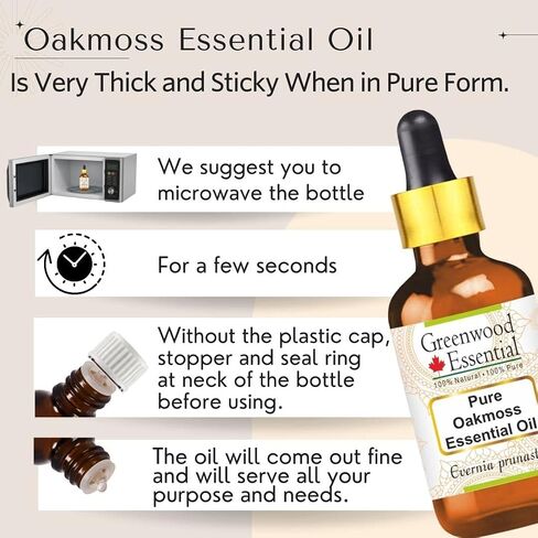 Pure Oakmoss Essential Oil (Evernia prunastri) with Glass Dropper Steam Distilled 15ml (0.50 oz) in Saudi Arabia