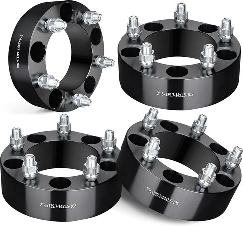 Evil Energy 5x5.5 فواصل العجلات 2 بوصة متوافقة مع RAM 1500 2012-2018 ، 5x139.7 مم 5 Lugs 108 مم محفاة التجويف M14x1.5 ترصيع الأسود ، وليس Hubcentric in Saudi Arabia