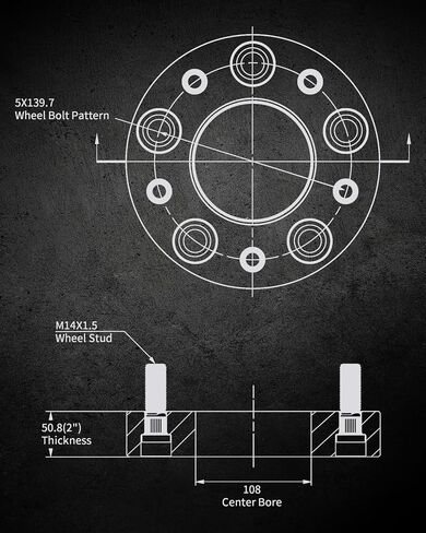 Evil Energy 5x5.5 فواصل العجلات 2 بوصة متوافقة مع RAM 1500 2012-2018 ، 5x139.7 مم 5 Lugs 108 مم محفاة التجويف M14x1.5 ترصيع الأسود ، وليس Hubcentric in Saudi Arabia