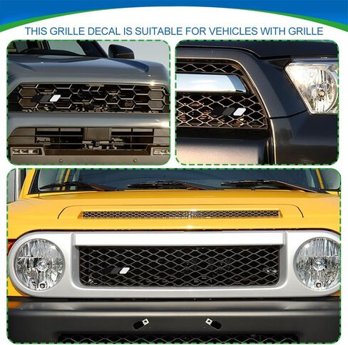 Tri-Color Grille Decor Badge, Front Grill Emblem, Tri-Color Grille Badge Emblem Decoration Accessories, Grille Insert Trims Car Decor Fit for Tacoma 4Runner Tundra (Green Gradient) in Kuwait