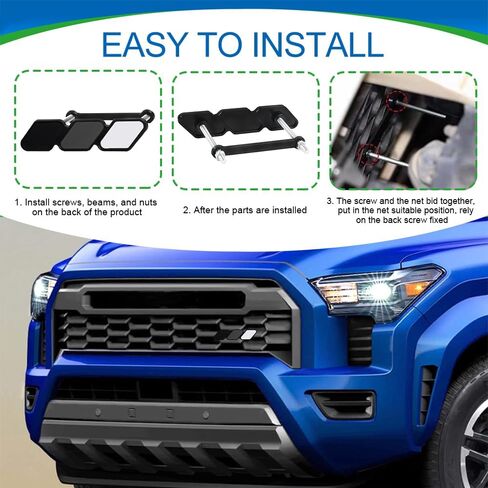 Tri-Color Grille Decor Badge, Front Grill Emblem, Tri-Color Grille Badge Emblem Decoration Accessories, Grille Insert Trims Car Decor Fit for Tacoma 4Runner Tundra (Green Gradient) in Kuwait