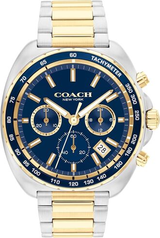 Watch Coach Charter Men's Quartz Chronograph ، سوار من الفولاذ المقاوم للصدأ - مقاوم للماء إلى 3ATM ، الحد الأدنى الحديث - هدية له ، 44.5 ملم in Kuwait