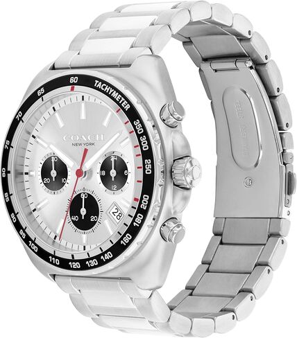 Coach Charter Men's Quartz Chronograph Watch, Stainless Steel Bracelet - Water-Resistant to 3ATM, Modern Minimalist - Gift for Him, 44.5mm in Kuwait