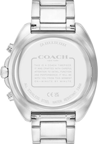 Coach Charter Men's Quartz Chronograph Watch, Stainless Steel Bracelet - Water-Resistant to 3ATM, Modern Minimalist - Gift for Him, 44.5mm in Kuwait