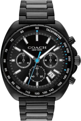 Watch Coach Charter Men's Quartz Chronograph ، سوار من الفولاذ المقاوم للصدأ - مقاوم للماء إلى 3ATM ، الحد الأدنى الحديث - هدية له ، 44.5 ملم in Kuwait