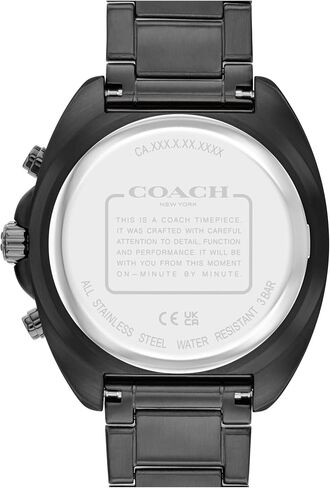 Watch Coach Charter Men's Quartz Chronograph ، سوار من الفولاذ المقاوم للصدأ - مقاوم للماء إلى 3ATM ، الحد الأدنى الحديث - هدية له ، 44.5 ملم in Kuwait