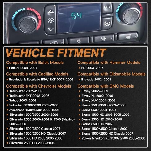 599-211XD Climate Control Module A/C Heater Compatible with Buick Rainier Cadillac Escalade Chevrolet Avalanche Silverado 1500 2500 3500 Suburban Tahoe Trailblazer GMC Yukon Sierra Envoy in Saudi Arabia