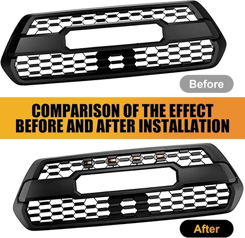 4 PCS Front Bumper Grille LED Daytime Running Light, 2.4 x 6.7 Yellow Width Indicator Light with Fuse, Safety Warning Light, Compatible with 2016-2023 Toyota Tacoma Trd Pro(Yellow) in Saudi Arabia