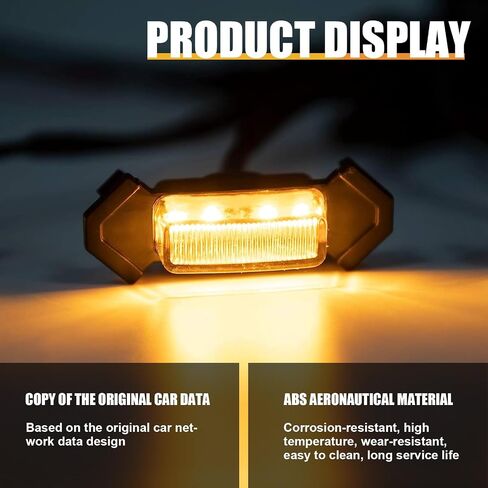 4 PCS Front Bumper Grille LED Daytime Running Light, 2.4 x 6.7 Yellow Width Indicator Light with Fuse, Safety Warning Light, Compatible with 2016-2023 Toyota Tacoma Trd Pro(Yellow) in Saudi Arabia