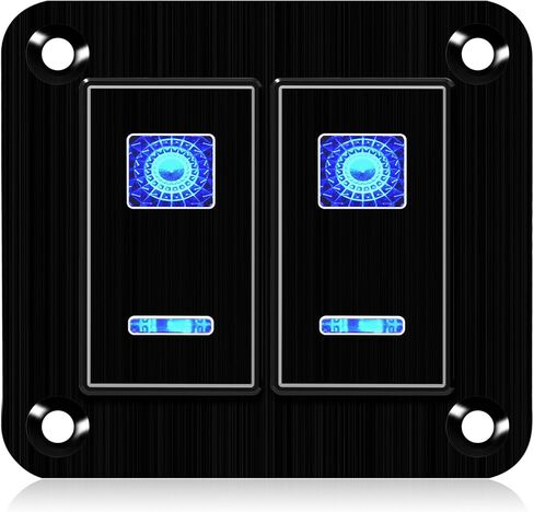لوحة تبديل الروك-4 لوحة تبديل ألومنيوم ألومنيوم ، لوحة تبديل 12V/24V ، مفاتيح 3 دبوس على تشغيل السيارة ، لوحة مفتاح LED الأزرق لسيارة سيارة جيب جيب RV UTV in Saudi Arabia