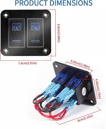 لوحة تبديل الروك-4 لوحة تبديل ألومنيوم ألومنيوم ، لوحة تبديل 12V/24V ، مفاتيح 3 دبوس على تشغيل السيارة ، لوحة مفتاح LED الأزرق لسيارة سيارة جيب جيب RV UTV in Saudi Arabia