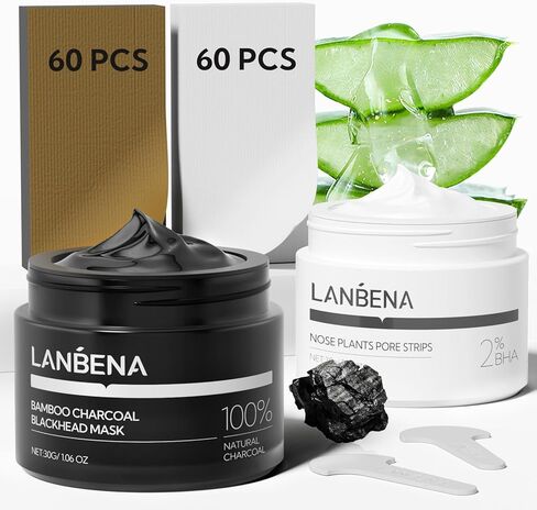 LANBENA Blackhead Remover - Peel Off Mask for Nose & Face, Blackhead Removal Kit with Breylee - 1.05oz in Kuwait