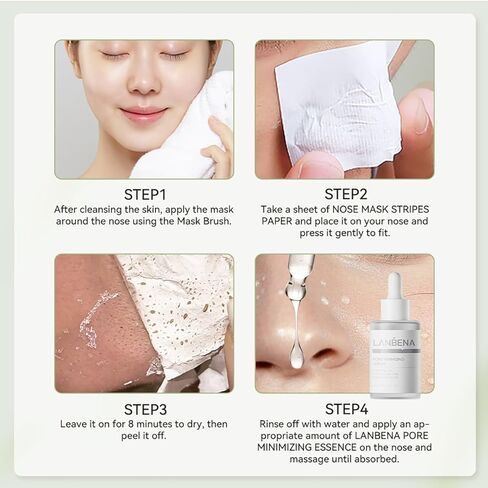 LANBENA Blackhead Remover - Peel Off Mask for Nose & Face, Blackhead Removal Kit with Breylee - 1.05oz in Kuwait