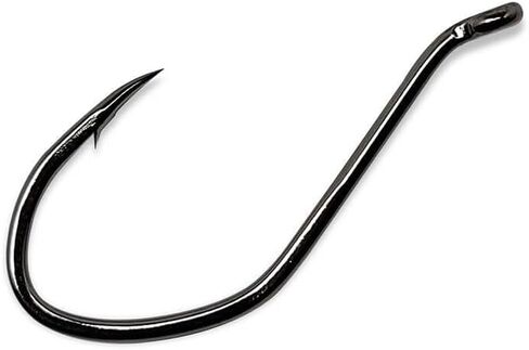 Gamakatsu 225913 Big River Bait Open Eye NS Hook (25 Pack), Size 3/0, Black in Saudi Arabia