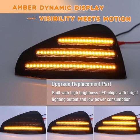 LED Front Fender LED Side Marker Lights Amber Turn Signal Lamp Kit for Dodge Charger Daytona RT SE SRT8 SXT 2006-2010,Smoked Lens Side Bumper Marker Lamps,2pcs (Yellow LIght) in Saudi Arabia