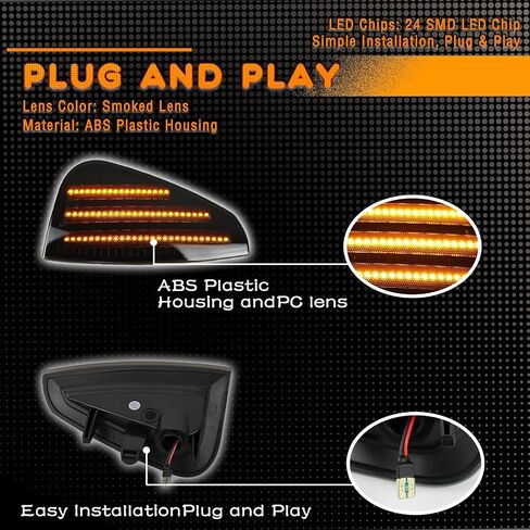 LED Front Fender LED Side Marker Lights Amber Turn Signal Lamp Kit for Dodge Charger Daytona RT SE SRT8 SXT 2006-2010,Smoked Lens Side Bumper Marker Lamps,2pcs (Yellow LIght) in Saudi Arabia