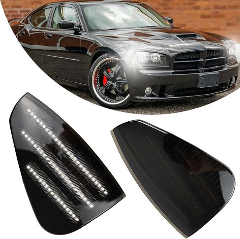 LED Frend Fender LED Marker Marker Lights Kit Amber Turn Lamp Lamp for Dodge Charger Daytona RT SE SRT8 SXT 2006-2010 ، مصابيح العلامة الجانبية المدخنة العدسة ، 2 مساءً (الضوء الأصفر) in Saudi Arabia