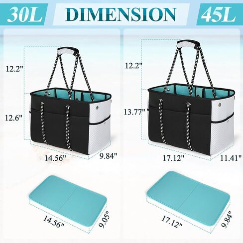 NUBILY Neoprene Beach Tote Bag 30L Beach Bags for Women Vacation Waterproof Sandproof Womens Travel Swim Pool Bag in Saudi Arabia