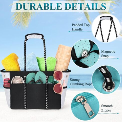 NUBILY Neoprene Beach Tote Bag 30L Beach Bags for Women Vacation Waterproof Sandproof Womens Travel Swim Pool Bag in Saudi Arabia