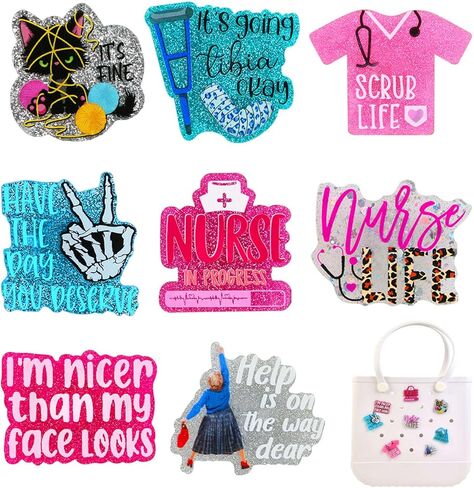 Nurse Charms compatible for Bogg Bags Accessories Decoration fits for Simply Southern Beach Totes in Kuwait