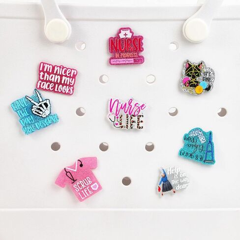 Nurse Charms compatible for Bogg Bags Accessories Decoration fits for Simply Southern Beach Totes in Kuwait