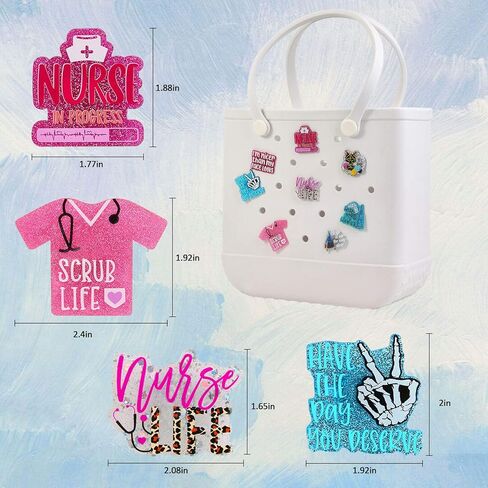 Nurse Charms compatible for Bogg Bags Accessories Decoration fits for Simply Southern Beach Totes in Kuwait