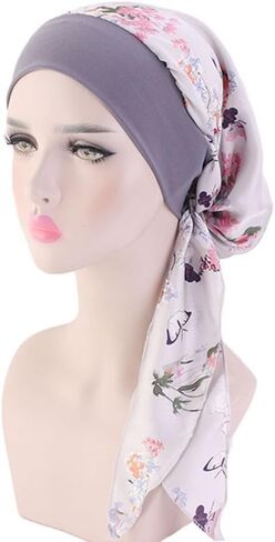 Pre Tied Chemo Head Scarf for Women Cancer Slip On Bandana headwrap Turban headwear Hair Cover in Kuwait
