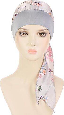 Pre Tied Chemo Head Scarf for Women Cancer Slip On Bandana headwrap Turban headwear Hair Cover in Kuwait