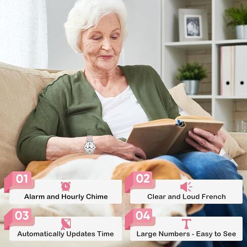 Talking Watch for Visually Impaired and Seniors, Large Numbers, Voice Speak Watch for Blind and Elderly, with Clear American Accent in Kuwait
