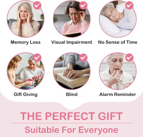 Talking Watch for Visually Impaired and Seniors, Large Numbers, Voice Speak Watch for Blind and Elderly, with Clear American Accent in Kuwait